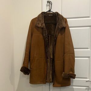 Genuine Brown Shearling Women's Coat